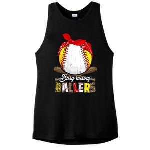 Busy Raising Ballers Softball Baseball Mom Life Gifts Mom Ladies PosiCharge Tri-Blend Wicking Tank