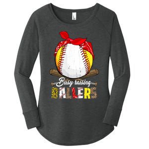 Busy Raising Ballers Softball Baseball Mom Life Gifts Mom Women's Perfect Tri Tunic Long Sleeve Shirt