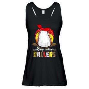 Busy Raising Ballers Softball Baseball Mom Life Gifts Mom Ladies Essential Flowy Tank