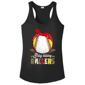 Busy Raising Ballers Softball Baseball Mom Life Gifts Mom Ladies PosiCharge Competitor Racerback Tank