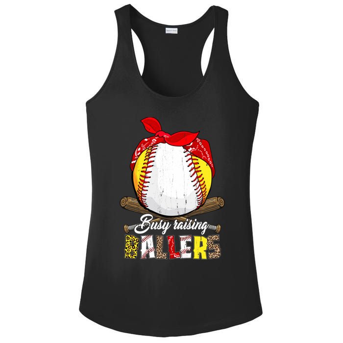 Busy Raising Ballers Softball Baseball Mom Life Gifts Mom Ladies PosiCharge Competitor Racerback Tank