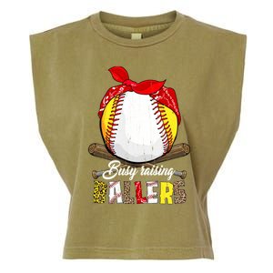 Busy Raising Ballers Softball Baseball Mom Life Gifts Mom Garment-Dyed Women's Muscle Tee