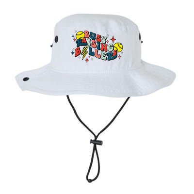 Busy Raising Ballers Funny Softball Lover Mothers Day Bucket Hat