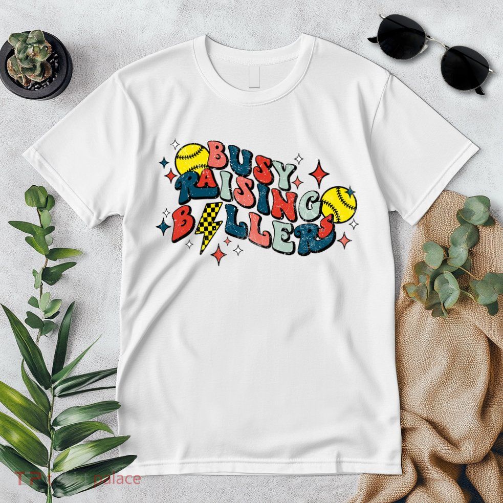 Busy Raising Ballers Funny Softball Lover Mothers Day Premium T-Shirt