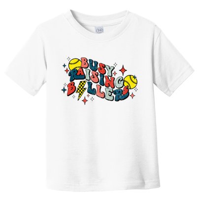 Busy Raising Ballers Funny Softball Lover Mothers Day Toddler T-Shirt