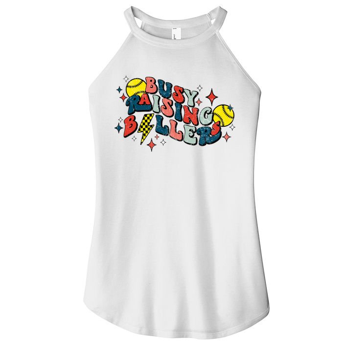 Busy Raising Ballers Funny Softball Lover Mothers Day Women's Perfect Tri Rocker Tank