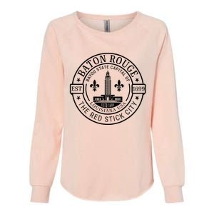 Baton Rouge Bayou State Capital Of Louisiana Usa Est 1699 Womens California Wash Sweatshirt