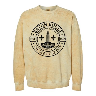 Baton Rouge Bayou State Capital Of Louisiana Usa Est 1699 Colorblast Crewneck Sweatshirt