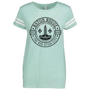 Baton Rouge Bayou State Capital Of Louisiana Usa Est 1699 Enza Ladies Jersey Football T-Shirt