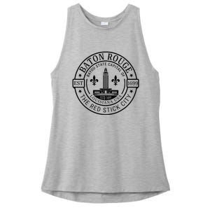 Baton Rouge Bayou State Capital Of Louisiana Usa Est 1699 Ladies PosiCharge Tri-Blend Wicking Tank