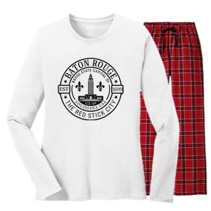 Baton Rouge Bayou State Capital Of Louisiana Usa Est 1699 Women's Long Sleeve Flannel Pajama Set 