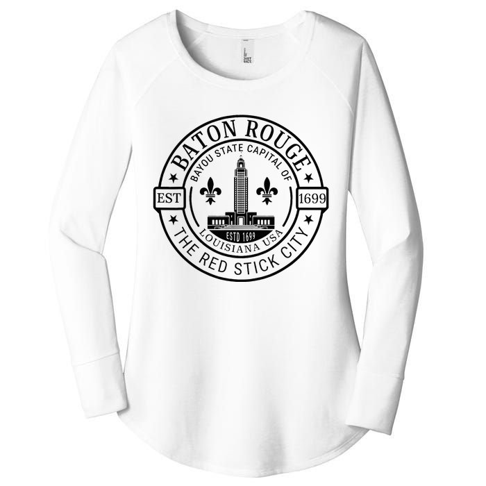 Baton Rouge Bayou State Capital Of Louisiana Usa Est 1699 Women's Perfect Tri Tunic Long Sleeve Shirt