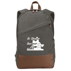 Barrel Racing Be Stronger Than Your Excuses Gift Cotton Canvas Backpack