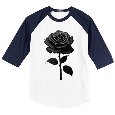 Black Rose Baseball Sleeve Shirt