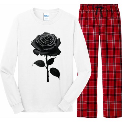 Black Rose Long Sleeve Pajama Set