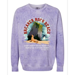 Breaker Rock Beach Gods Rock Solid Truth In A World Vbs 2024 Colorblast Crewneck Sweatshirt