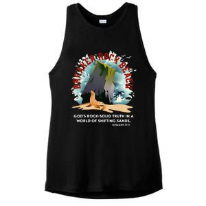 Breaker Rock Beach Gods Rock Solid Truth In A World Vbs 2024 Ladies PosiCharge Tri-Blend Wicking Tank