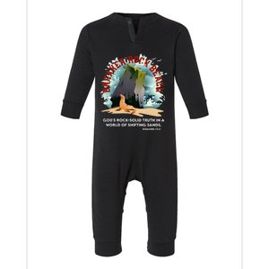 Breaker Rock Beach Gods Rock Solid Truth In A World Vbs 2024 Infant Fleece One Piece