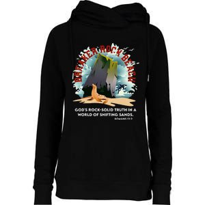 Breaker Rock Beach Gods Rock Solid Truth In A World Vbs 2024 Womens Funnel Neck Pullover Hood