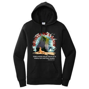 Breaker Rock Beach Gods Rock Solid Truth In A World Vbs 2024 Women's Pullover Hoodie