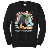 Breaker Rock Beach Gods Rock Solid Truth In A World Vbs 2024 Tall Sweatshirt