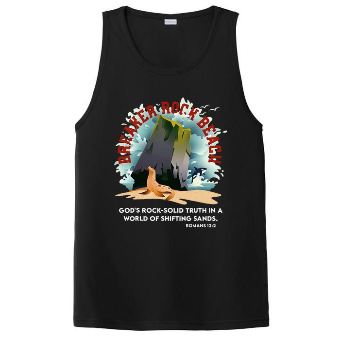 Breaker Rock Beach Gods Rock Solid Truth In A World Vbs 2024 PosiCharge Competitor Tank