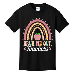 Boho Rainbow Bruh We Out Teachers End Of School Year Teacher Gift Kids T-Shirt