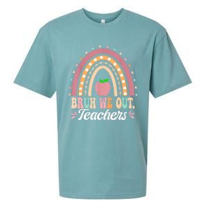 Boho Rainbow Bruh We Out Teachers End Of School Year Teacher Gift Sueded Cloud Jersey T-Shirt