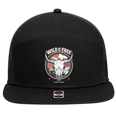 Bull Riding Bull Rider Gift Western Country Rodeo 7 Panel Mesh Trucker Snapback Hat