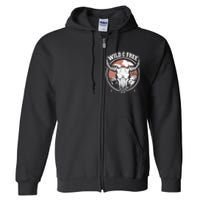 Bull Riding Bull Rider Gift Western Country Rodeo Full Zip Hoodie