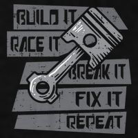 Build Race Break Fix It Repeat Auto Mechanic Ladies PosiCharge Tri-Blend Wicking Tank