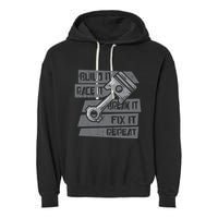 Build Race Break Fix It Repeat Auto Mechanic Garment-Dyed Fleece Hoodie