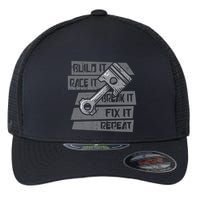 Build Race Break Fix It Repeat Auto Mechanic Flexfit Unipanel Trucker Cap