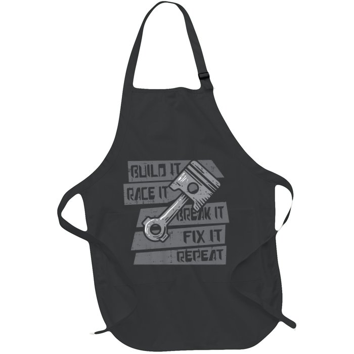 Build Race Break Fix It Repeat Auto Mechanic Full-Length Apron With Pockets