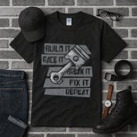 Build Race Break Fix It Repeat Auto Mechanic Tall T-Shirt