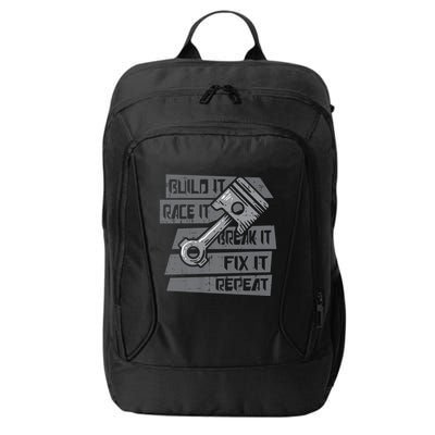 Build Race Break Fix It Repeat Auto Mechanic City Backpack
