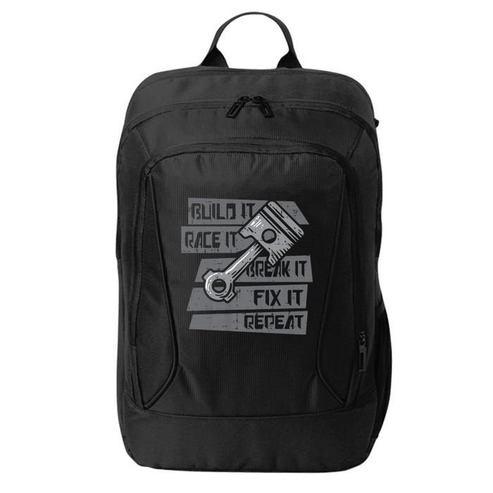 Build Race Break Fix It Repeat Auto Mechanic City Backpack