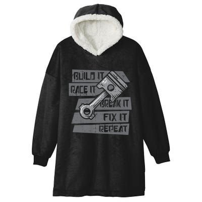 Build Race Break Fix It Repeat Auto Mechanic Hooded Wearable Blanket