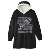 Build Race Break Fix It Repeat Auto Mechanic Hooded Wearable Blanket