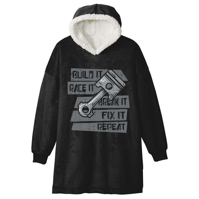 Build Race Break Fix It Repeat Auto Mechanic Hooded Wearable Blanket