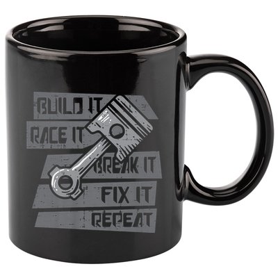 Build Race Break Fix It Repeat Auto Mechanic 11oz C Handle Ceramic Mug