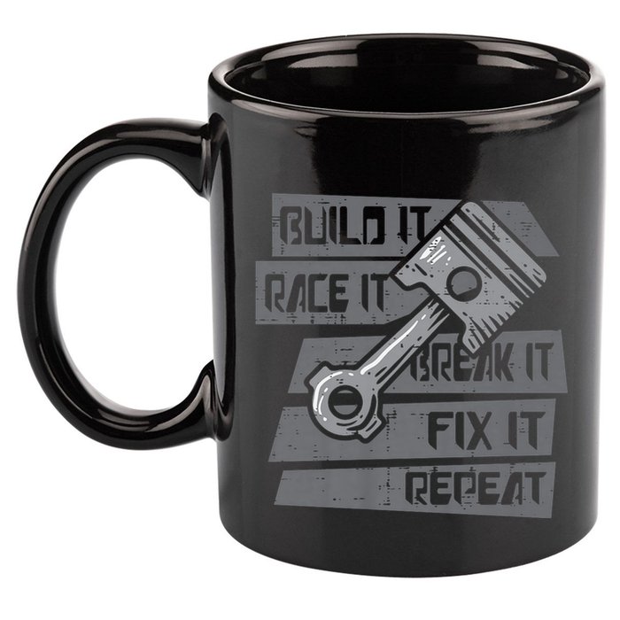 Build Race Break Fix It Repeat Auto Mechanic 11oz C Handle Ceramic Mug