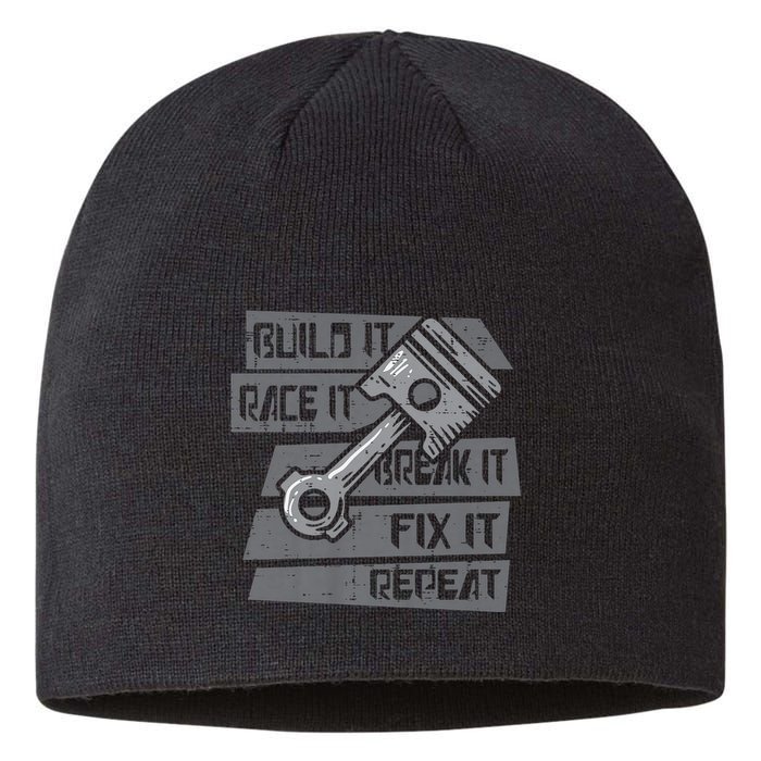 Build Race Break Fix It Repeat Auto Mechanic Sustainable Beanie