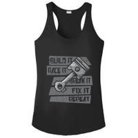 Build Race Break Fix It Repeat Auto Mechanic Ladies PosiCharge Competitor Racerback Tank