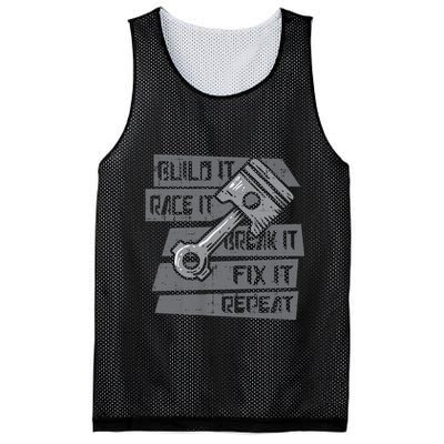 Build Race Break Fix It Repeat Auto Mechanic Mesh Reversible Basketball Jersey Tank