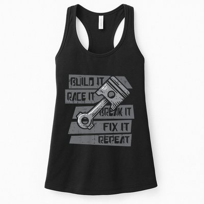 Build Race Break Fix It Repeat Auto Mechanic Womens Tank Top