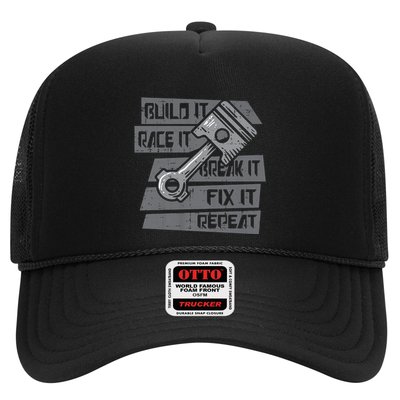 Build Race Break Fix It Repeat Auto Mechanic Trucker Hat