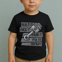 Build Race Break Fix It Repeat Auto Mechanic Toddler T-Shirt