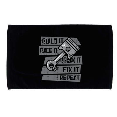 Build Race Break Fix It Repeat Auto Mechanic Microfiber Hand Towel