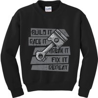 Build Race Break Fix It Repeat Auto Mechanic Kids Sweatshirt